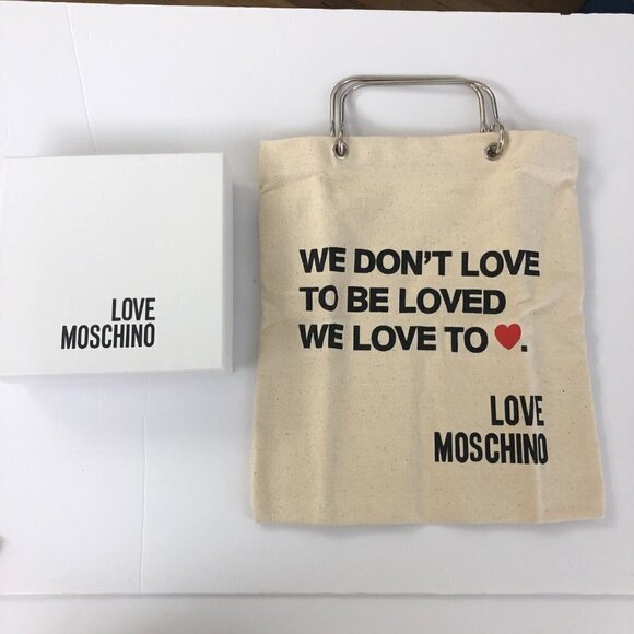 Love Moschino Canvas Shopper Bag Metal Handles with Box. Unisex - Picture 1 of 16